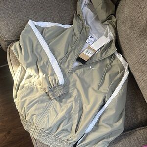 Nike Sage and White Hooded Jacket